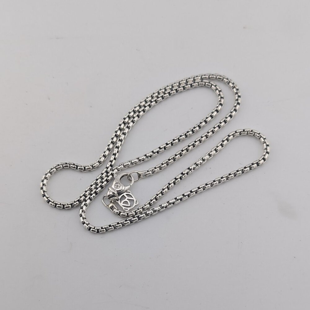 David Yurman Sterling Silver 925 Box Chain Necklace 2.7mm length 20"